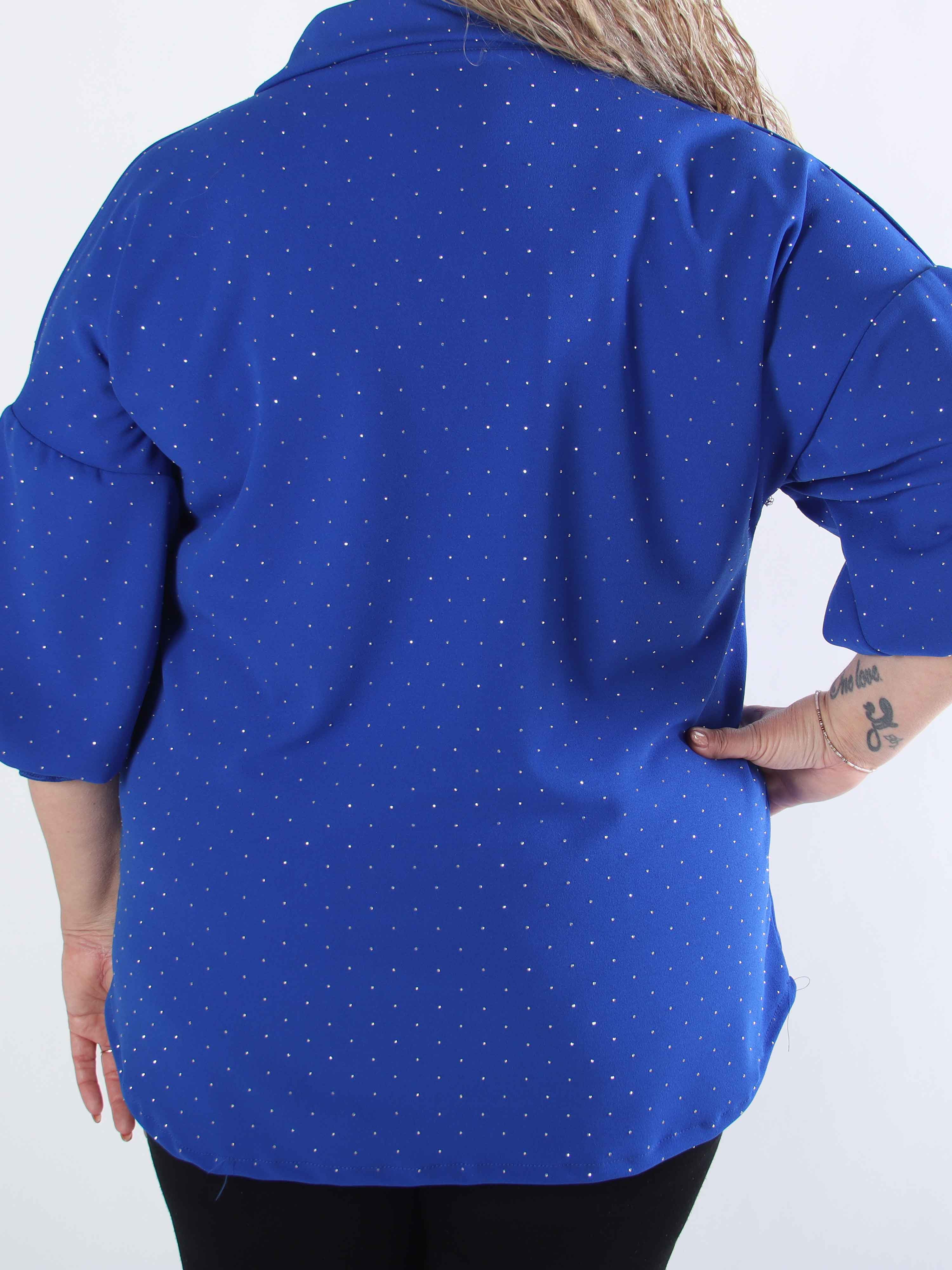 Aria - Plus size-tunika med resårkant och smockade ärmar